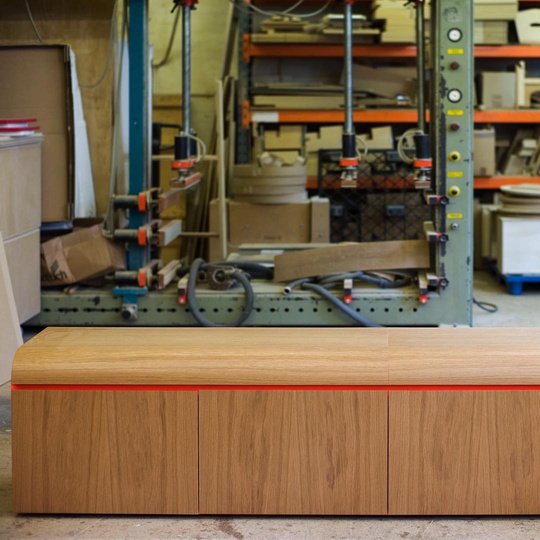 Sideboard... #handmade #artesian #madeinlondon #isokon #isokonplus #simplicity #design #moderncraft #michaelsodeau #michaelsodeaustudio #tbt #pressedOak #factoryvisit #attentiontodetail #commission #unique #artdesigncollector