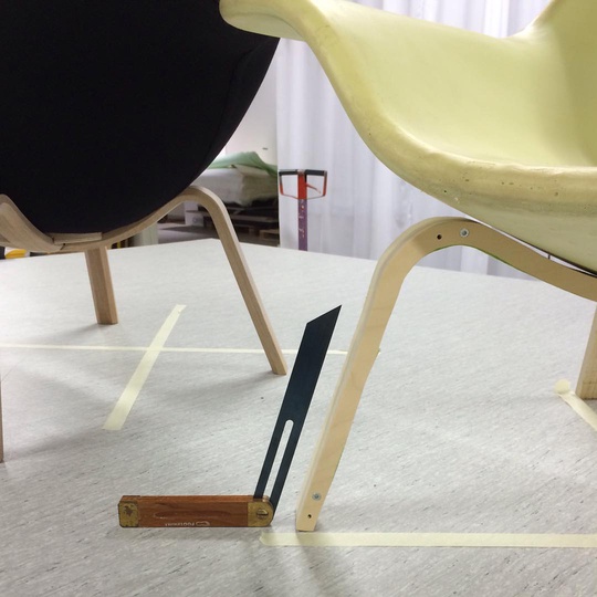 Prototyping the Oyster plywood base this time last year at Offecct in Tibro, Sweden... @offecctofficial #tbt #Sweden #Offecct #madebysweden #Tibro #plywood #quilting #factoryvisit #prototype #production #simplicity #modern #design #michaelsodeaustudio #michaelsodeau #Oyster #chair