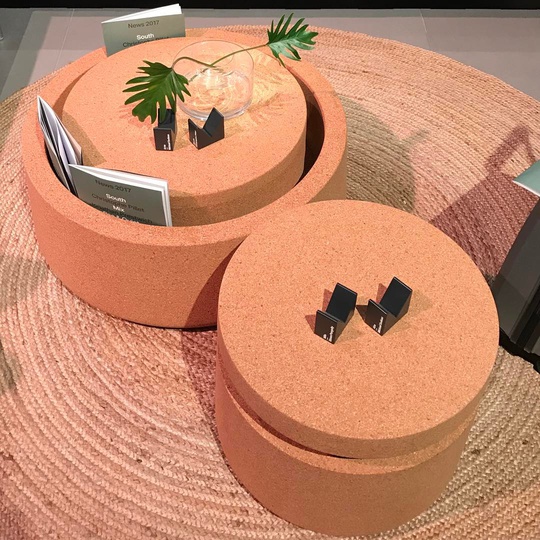 Abe & Arne Recycled Cork Tables for @modusfurniture on show at Salone Del Mobile Hall 20 E20... #modusfurniture #artisan #simplicity #functional #attentiontodetail #michaelsodeaustudio #michaelsodeau #Milano #madebyhand #recycled #furniture #natural @isaloniofficial